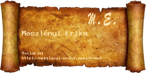 Meszlényi Erika névjegykártya