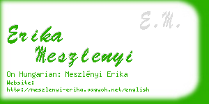 erika meszlenyi business card